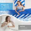 Snuggle Sac Mediterranean Stripe Cooling Comforter Twin Size Set, Q-Max ＞0.45 Cooling Blanket for Hot Sleepers & Night Sweats, Double-Sided Cool Tech Lightweight Breathable Summer Quilt, 68x90 Blue