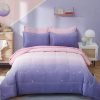 Girls Comforter Set Twin XL/Full Size Colorful Ombre Pink Purple Rainbow Bedding Set Bed in A Bag for Kid Teen Girls 7 PC (1 Comforter, 1 Flat Sheet, 1 Fitted Sheet, 2 Pillow shams, 2 Pillowcases)