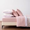 Amazon Basics Kids' Pink Bedding Set, 7-Piece Jacquard Bed-in-a-Bag with Comforter, Fitted Sheet, Flat Sheet, Pillowcases, Pillow Shams, Deep Pocket 16", All-Season, Pink Tufted, Full/Queen
