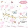 Tiamon 3 Pack Butterfly Happy Birthday Tablecloth Butterfly Party Decorations 108 x 54 Inch Watercolor Plastic Waterproof Table Covers Rectangular Disposable Decor for Girl Party Baby Shower