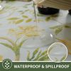 Rectangle Table Cloth,100% Waterproof Tablecloth Oil Proof Spill Proof Vinyl Table Cloth, Wipe Clean Plastic Table Cover for Dining, Camping, Indoor and Outdoor 52" x 70",Leaves