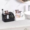 CTSEV-AP-153_4 Ayswupt Electric Toothbrush Holders for Bathrooms,Black Tooth Brushing Holder,Toothpaste Organizer with Dividers,Bathroom Countertop Accessories Storage,Toothbrush Stand for Vanity Office Sink