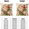 Vintage Rose Flower Pillow Covers Spring Summer Butterfly Floral Throw Pillow Covers 18x18 Set of 2 Rustic Rose Farmhouse Pillow Case Retro French Script Cushion Case for Sofa Bed