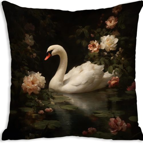 William Morris Inspired Design Floral Pillow Covers, Vintage Swan Print Throw Pillow Covers Home Decor, Retro Pillowcase Cushion Cover for Bed Sofa Living Room (White swan, 18x18inch)