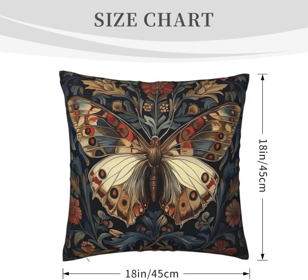 William Morris Vintage Floral Butterfly Throw Pillow Covers 18 * 18In Velvet Material