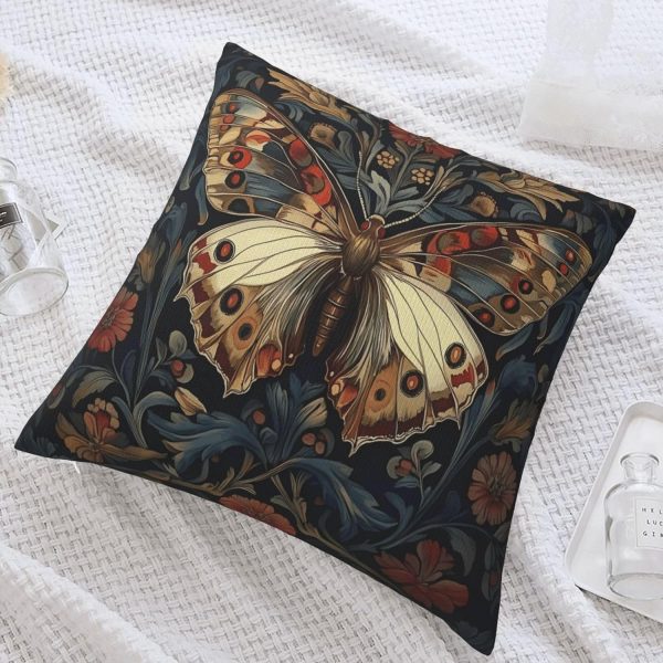 William Morris Vintage Floral Butterfly Throw Pillow Covers 18 * 18In Velvet Material