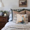 Fox Decor Pillow Cover 18x18, Watercolor Fox Animal Butterfly Decorative Throw Pillow Case for Bedroom Living Room Home