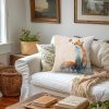 Fox Decor Pillow Cover 18x18, Watercolor Fox Animal Butterfly Decorative Throw Pillow Case for Bedroom Living Room Home