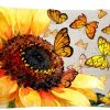 Ramirar Ink Painting Watercolor Yellow Orange Butterflies Sunflower Summer Decorative Lumbar Throw Pillow Cover Case Home Living Room Bed Sofa Car Cotton Linen Rectangular 12 x 20 Inches