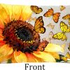 Ramirar Ink Painting Watercolor Yellow Orange Butterflies Sunflower Summer Decorative Lumbar Throw Pillow Cover Case Home Living Room Bed Sofa Car Cotton Linen Rectangular 12 x 20 Inches