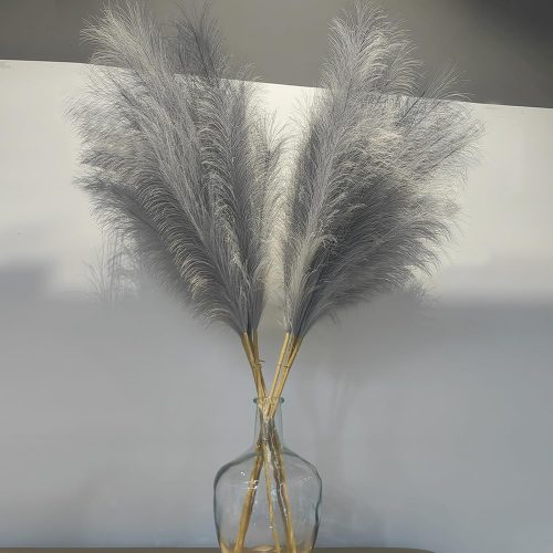 38" 10 Stems Faux Pampas Grass Decor Grey Tall Pampas Grass for Floor Vase | Artificial Pampas Grass Fluffy Pompas Floral Arrangement and Vase Filler for Boho Home Wedding Mothers Day Decoration
