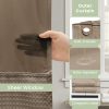 Inhousolu No Hook Shower Curtain with Snap-in Fabric Liner, Waffle Weave 230 GSM Polyester, Weighted Hem, Water Repellent Washable, Mesh Top Window 72" W x 72" L Beige