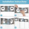 No Hook Shower Curtain with Snap in Liner 71x74 Inch Teal Daisy