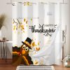Turkey Thanksgiving Day No Hook Shower Curtain with Snap in Liner Happy Thanksgiving Bathroom Curtains Fall Autumn Leaves See Through Top Window Double Layers Shower Curtains 71x74 in