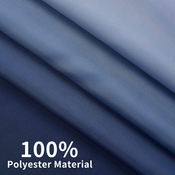 No Hook Shower Curtain with Snap in Fabric Liner Set, Ombre Deep Blue Modern Hotel Style Double Layer Shower Curtain for Bathroom with Top Sheer Window, 71"X74"
