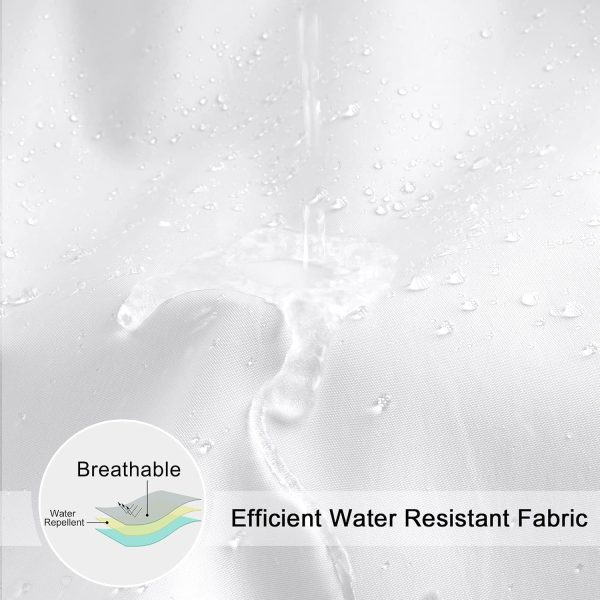 EurCross Extra Long Fabric Shower Curtain Liner 84 inches Long Length, Light in Machine Washable Water-Repellent Solid White Shower Curtain Liner for Bathroom 72 x 84inch