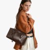 CTSEV-AP-391_2 Shoulder Bag for Women Brown Purse Vintage Leather Shoulder Handbag Trendy Everyday Purse with Pendant