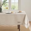 MIULEE Beige Rectangle Tablecloth with Decorative Cutouts 52x70 Inch | Waterproof Stain Resistant & Shrink-Proof Table Cloth, Farmhouse Style, for Dining Wedding Kitchen Party Outdoor