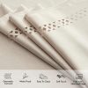 MIULEE Beige Rectangle Tablecloth with Decorative Cutouts 52x70 Inch | Waterproof Stain Resistant & Shrink-Proof Table Cloth, Farmhouse Style, for Dining Wedding Kitchen Party Outdoor