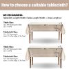 MIULEE Beige Rectangle Tablecloth with Decorative Cutouts 52x70 Inch | Waterproof Stain Resistant & Shrink-Proof Table Cloth, Farmhouse Style, for Dining Wedding Kitchen Party Outdoor