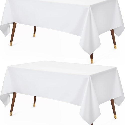 Utopia Kitchen Rectangle Table Cloth 2 Pack [60x102 Inches, White]