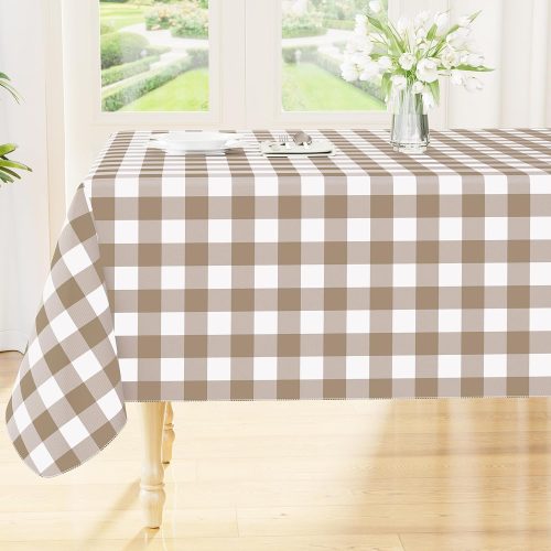 Smiry Picnic Table Cloth, Vinyl Tablecloths with Flannel Backing, 60"x84"
