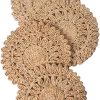 13.8" Set of 4 Round Woven Corn Husk Placemats by Laquedecraft | Protects Tables from Heat & Scratches, Perfect for Everyday Dining, Family Gatherings and Holiday Entertaining