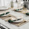 CTSEV-AP-853_4 Home Brilliant Linen Placemats Set of 4 Heat Resistant Dining Table Cloth Place Mats Kitchen Table Mats Placemats Table Decor, Natural Linen