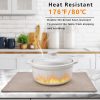 SLKQG Faux Linen Placemats Set of 4, Heat Resistant Washable Double Layer Cloth Place Mats for Dining Table, Wrinkle Resistant Linen Textured Farmhouse Kitchen Decor (4, Natural Linen)