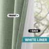 SimpleHome Light Sage Green Linen Curtains for Living Room,84 Inch 2 Panels | Curtains for Bedroom,100% Blackout Faux Linen Textured Curtains,Living Room Curtains Grommet Solid with White Liner,52W x 84L
