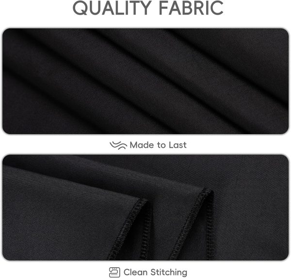 8 Pack Black Tablecloth 60 x 102 Inch Polyester Table Cloth for 6 Foot Rectangle Tables, Wrinkle Resistant Washable Decorative Fabric Table Covers for Wedding Party Banquet Buffet and Camping