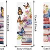 Pearl 5D DIY Butterfly Floral Book Stack Acrylic Bookmarks, 3 Pack | Special Shaped Pearl Rhinestone 3 Pack DIY Bookmark, Butterfly Tassel, Vivid Floral Stack Book Decor for Adult Book Lovers