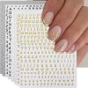 IDDFEVE 8 Sheets Letter Nail Art Stickers - 3D English Alphabet Nail Decals for DIY Metallic Gold Silver Acrylic Manicure Holographic Nail Decorations