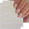 IDDFEVE 8 Sheets Letter Nail Art Stickers - 3D English Alphabet Nail Decals for DIY Metallic Gold Silver Acrylic Manicure Holographic Nail Decorations