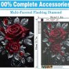 CTTG171CT_3 MOMDEDP Rose Diamond Painting Kits for Adults,Rose Flower Diamond Art Kits for Beginners,Roses Gem Art Kits for Adults for Home Wall Decor 16x12inch Floral