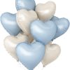 Baby Blue Heart Balloons,10Pcs Cream White Blue Foil Heart Shaped Balloons,18Inch Sand White Pastel Blue Helium Balloon for Valentines,Engagement,Birthday,Baby Shower,Wedding Party Decorations | 10Pcs 18Inch Baby Blue White Foil Heart Shaped Balloons for Birthday Engagement Baby Shower Birthday Valentines Decorations