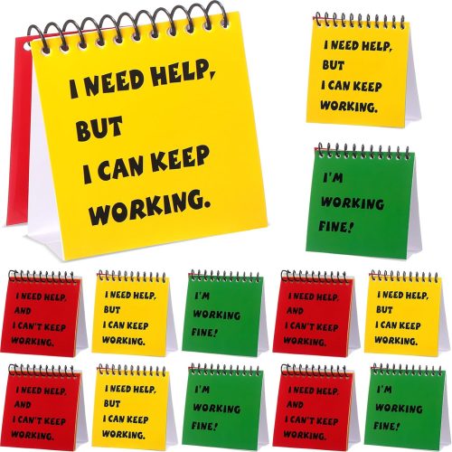12 Pcs Classroom Teacher Must Haves, Behavior Management Tools | I Need Help Mini Flip Chart Incentives for Kids Self Assessment Cards for Elementary School Educational Learning Activities