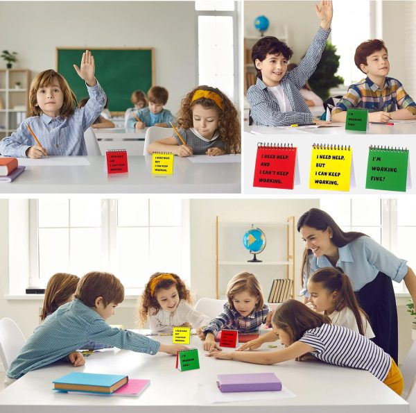12 Pcs Classroom Teacher Must Haves, Behavior Management Tools | I Need Help Mini Flip Chart Incentives for Kids Self Assessment Cards for Elementary School Educational Learning Activities