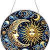 RYMILIE Hanging Diamond Art Kits for Adults Sun and Moon 8x8inch | 5D Pearl Art Kits for Adults, DIY Special-Shaped Suncatcher Pendant, Window Hanging Decor Gift for Home & Garden