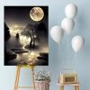 COHAYISY Moon Beach Diamond Art Kits for Adults, 5D Seaside Moonlight Diamond Painting Kits for Beginners, DIY Full Drill Dots Gem Art Paint for Home Wall Decor 12 x 16 Inch
