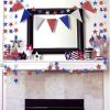 Decor365 4th of July Patriotic Decorations Set Glitter Star Streamers Pennant Bunting Banner Red White Blue Garland for Independence Day Veterans Labor Day Decor Holiday Memorial Day Party Supplies