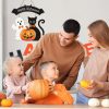 Halloween Decorations Wooden Hanging Welcome Sign for Front Door | Home Wall Decor,Cute Ghost,Black Cat,Pumpkin,Durable Fall Wreaths,for Horror Party,IdealGift