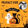 Halloween Decorations Wooden Hanging Welcome Sign for Front Door | Home Wall Decor,Cute Ghost,Black Cat,Pumpkin,Durable Fall Wreaths,for Horror Party,IdealGift