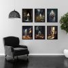 CTZA137CT_3 6 Vintage Ghost Wall Art - Gothic Spooky Funny Home Decor - Dark Forest Cute Ghost Paintings - Halloween Pumpkin Lantern