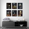 CTZA137CT_4 6 Vintage Ghost Wall Art - Gothic Spooky Funny Home Decor - Dark Forest Cute Ghost Paintings - Halloween Pumpkin Lantern