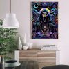 SOTYIOO Halloween Diamond Art Kits for Adults. Halloween Diamond Painting kit for Adults Full Drill Round Gem Art 5D Diamond Dots Suitable Home Wall Decor 12x16inch