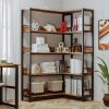 WF0245MAX_2 IRONCK Corner Shelf 5 Tiers 70LB Capacity L-Shaped Bookshelf