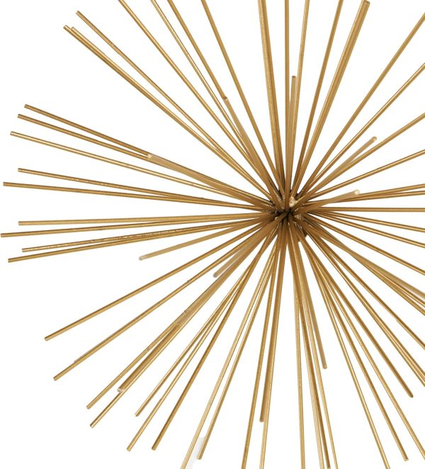 Deco 79 Metal Starburst Long Spike Wall Decor, Set of 3, 6", 9", 12"W, Gold