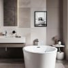 Framed Bathroom Decor Wall Art, Chimpanzee in Bathtub, Black and White Wall Art, Funny Bathroom Wall Decor Signs, Cute Animal Art Home Decor (Framed,8''x10'')