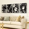 Glamativity 4 Pack Black Abstract Metal Wall Art, Minimalist Décor Single Line Art Wall Décor, 3D Textured Metal Wall Sculptures, for Living Room Bedroom Bathroom Study Room (Black Abstract, M Size 16 x 11'')